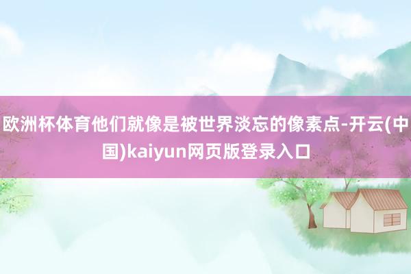 欧洲杯体育他们就像是被世界淡忘的像素点-开云(中国)kaiyun网页版登录入口