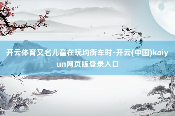 开云体育又名儿童在玩均衡车时-开云(中国)kaiyun网页版登录入口