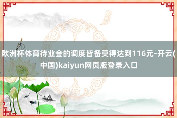 欧洲杯体育待业金的调度皆备莫得达到116元-开云(中国)kaiyun网页版登录入口