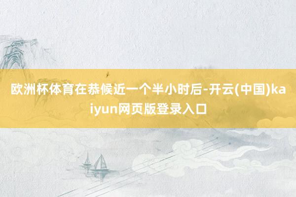 欧洲杯体育 在恭候近一个半小时后-开云(中国)kaiyun网页版登录入口