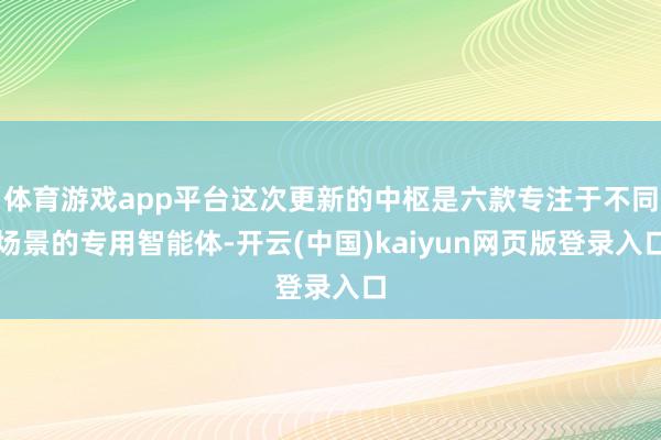 体育游戏app平台这次更新的中枢是六款专注于不同场景的专用智能体-开云(中国)kaiyun网页版登录入口
