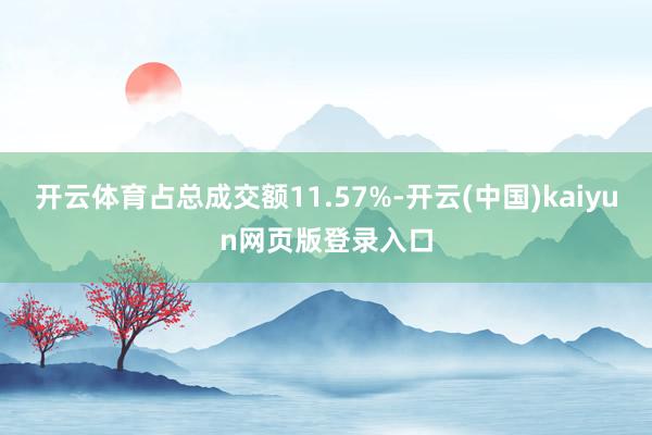 开云体育占总成交额11.57%-开云(中国)kaiyun网页版登录入口
